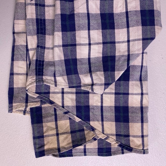 90s Abercrombie Fitch BIG Shirt M Mens L/S Button Down Blue Plaid Grunge VGUC - Picture 9 of 9